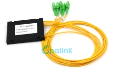 1x4 divisor óptico, SC/APC plástico ABS caja fibra óptica PLC divisor