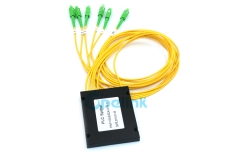 1x5 fibra óptica PLC divisor, SC/APC, embalaje de caja de plástico ABS