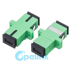 SC/APC-SC/APC plástico Simplex Singlemode adaptador de fibra óptica con brida