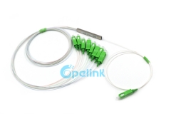 1x8 divisor de fibra óptica, 0,9mm SC/APC Mini divisor de fibra óptica sin bloqueo PLC