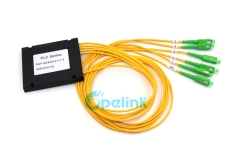 1x5 fibra óptica PLC divisor, SC/APC, embalaje de caja de plástico ABS