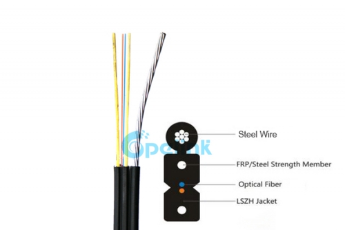GJYXCH Cable de fibra de gota FTTH, Singlemode G657A1 G657A2, miembro de resistencia del Metal, FTTH figura autoportante 8 tipo de acero hebra gota Cable de fibra óptica GJYXFCH