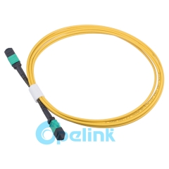 Cable de fibra redonda MPO/MTP de 12 fibras Cable de parche de fibra óptica Singlemode