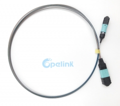 Cable de fibra de 12 fibras MPO/MTP Cable de fibra óptica OM3
