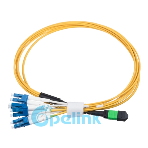 Cable de fibra redonda MTP/MPO-LC Fanout 2,0mm Singlemode cable de parche de fibra óptica