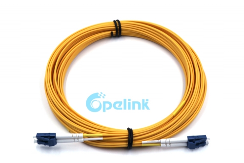 LC-LC Cable de parche de fibra óptica, 2,0mm Duplex SM 9/125 Cable de parche de fibra óptica