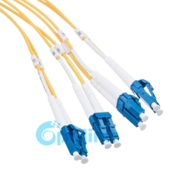 Cable de fibra redonda MTP/MPO-LC Fanout 2,0mm Singlemode cable de parche de fibra óptica