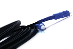 Cable de SC-SC FTTH, tipo de arco Singlemode 9/125 gota de fibra óptica cordón con alambre de mensajero