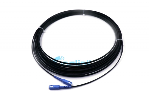 Cable de SC-SC FTTH, tipo de arco Singlemode 9/125 gota de fibra óptica cordón con alambre de mensajero
