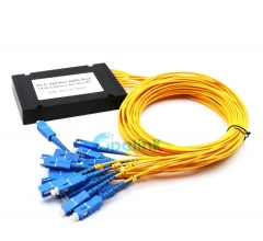 1x16 fibra divisor, SC/PC plástico ABS caja fibra óptica PLC divisor
