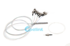 1x8 Mini divisor de fibra sin bloqueo, FC/PC 0,9mm divisor de fibra óptica PLC