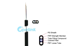 Cable de fibra óptica de caída FTTH, Cable de fibra óptica plana de tubo suelto Central GYFXTY-FL