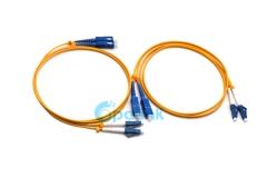 SC-LC Cable de parche de fibra, 2,0mm Duplex SM 9/125 Cable de parche de fibra óptica sin clip