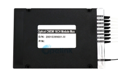 16CH CWDM Mux / Demux módulo, 0,9mm LC/PC ABS caja CWDM módulo óptico con puerto expreso