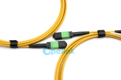 Cable de conexión de fibra óptica MPO, cable de conexión de fibra óptica monomodo de 12 fibras