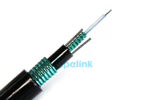 Cable de fibra óptica para exteriores GYXTW53 de 2-24 núcleos, cable de fibra óptica aéreo de tubo holgado central de doble armadura y doble vaina