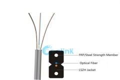 Cable de fibra óptica FTTH, cable de fibra óptica tipo arco trenzado de acero tipo GJXFH, cable económico FTTX