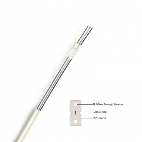 1-4 núcleos G657A1 G657A2 GJXFH Cable de fibra FTTH, tipo arco, trenzado, tipo de acero, cable de fibra óptica de caída monomodo GJXH