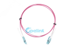 LC LC Duplex Multimode OM4 Cable de parche de fibra óptica con lengüetas de empuje y tracción
