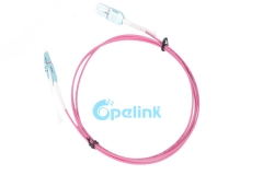 LC LC Duplex Multimode OM4 Cable de parche de fibra óptica con lengüetas de empuje y tracción