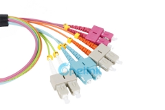 OM4 MPO-SC Fiber Branch Patchcord 8 núcleos: cable de ruptura de fibra óptica de alta densidad para centros de datos