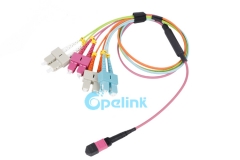 OM4 MPO-SC Fiber Branch Patchcord 8 núcleos: cable de ruptura de fibra óptica de alta densidad para centros de datos
