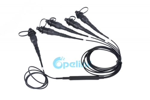 Terminal de divisor flexible 1x4 PLC, Mini FST con conector impermeable endurecido