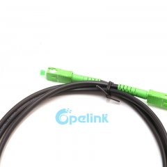SC APC a SC APC Simplex Cordón de Parche de Fibra para exteriores, G.657A2, 5mm PVC-OFNR Chaqueta Negra