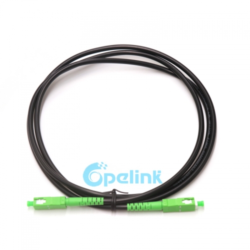 SC APC a SC APC Simplex Cordón de Parche de Fibra para exteriores, G.657A2, 5mm PVC-OFNR Chaqueta Negra