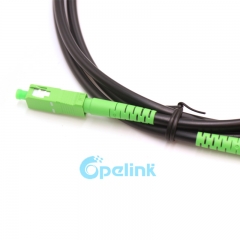 SC APC a SC APC Simplex Cordón de Parche de Fibra para exteriores, G.657A2, 5mm PVC-OFNR Chaqueta Negra